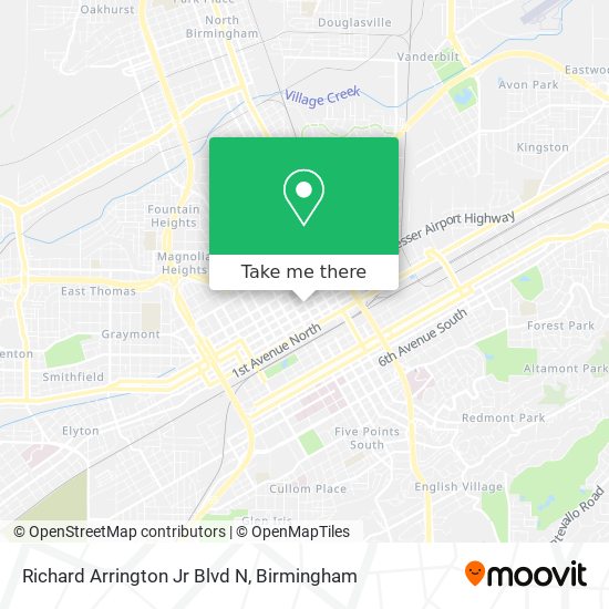 Richard Arrington Jr Blvd N map