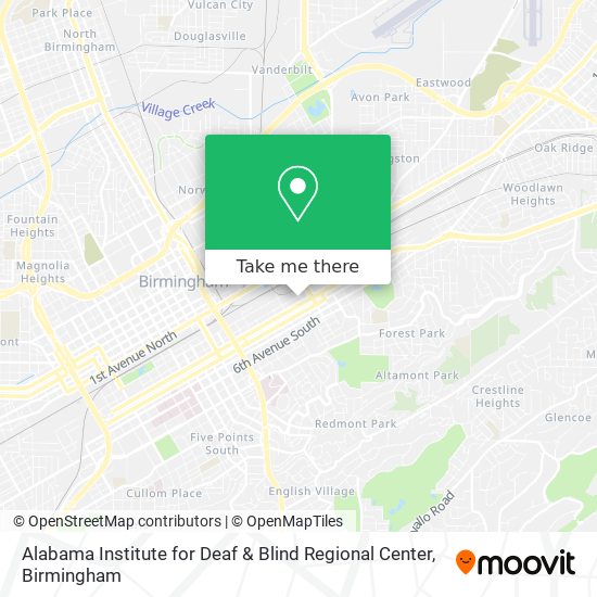 Alabama Institute for Deaf & Blind Regional Center map