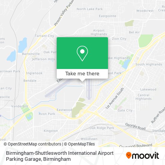 Mapa de Birmingham-Shuttlesworth International Airport Parking Garage