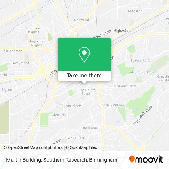 Martin Building, Southern Research map