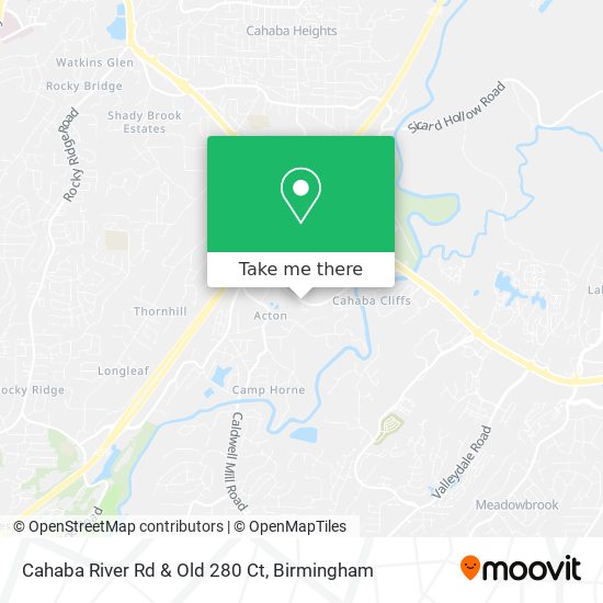 Mapa de Cahaba River Rd & Old 280 Ct