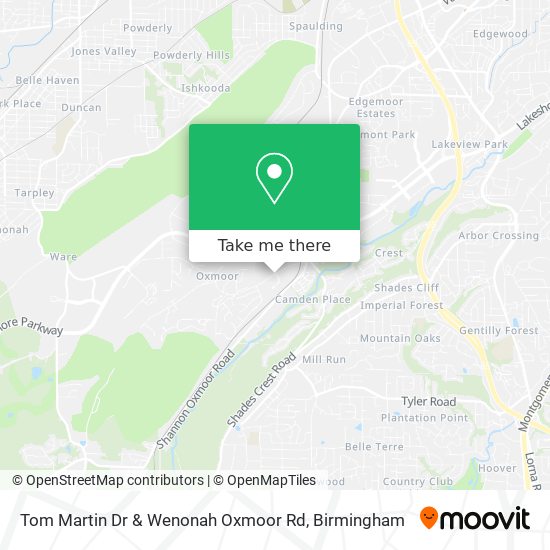 Tom Martin Dr & Wenonah Oxmoor Rd map
