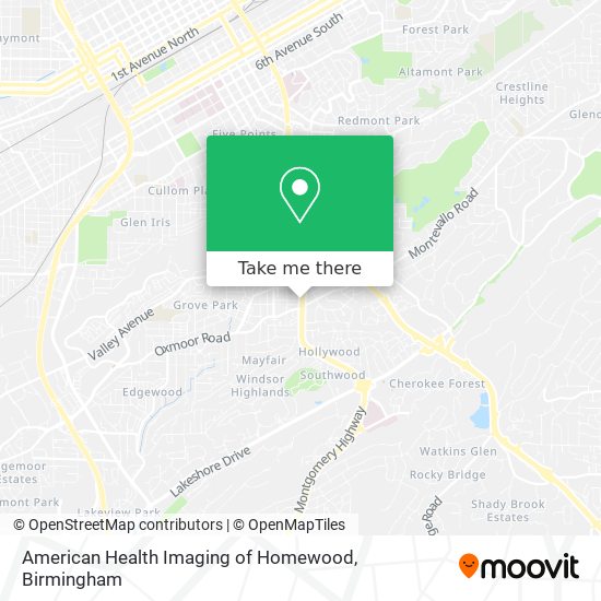 American Health Imaging of Homewood map