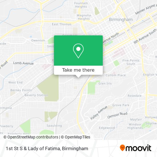 1st St S & Lady of Fatima map