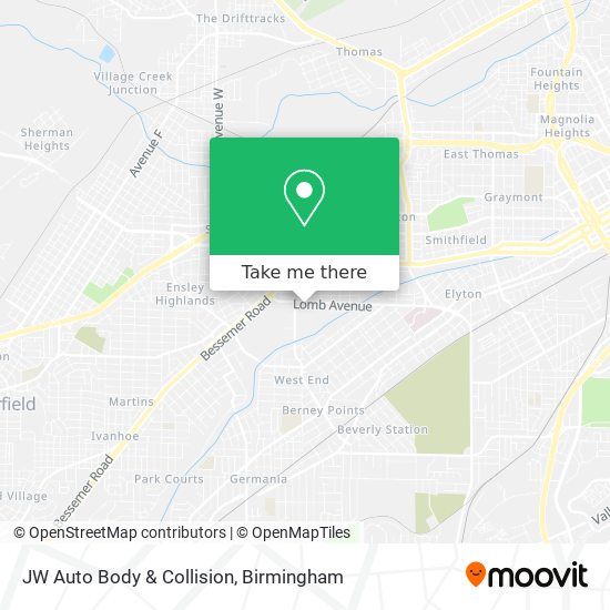 JW Auto Body & Collision map