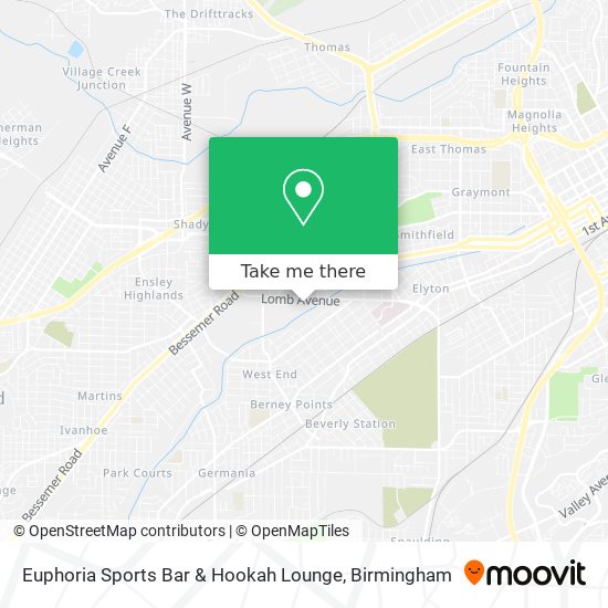 Mapa de Euphoria Sports Bar & Hookah Lounge