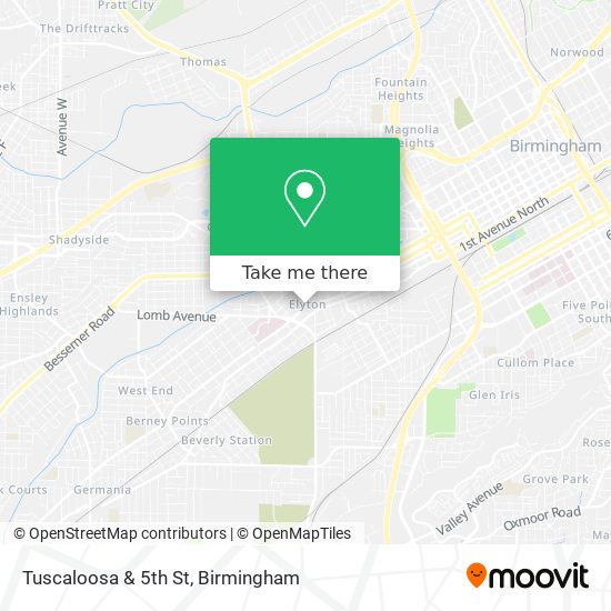 Tuscaloosa & 5th St map