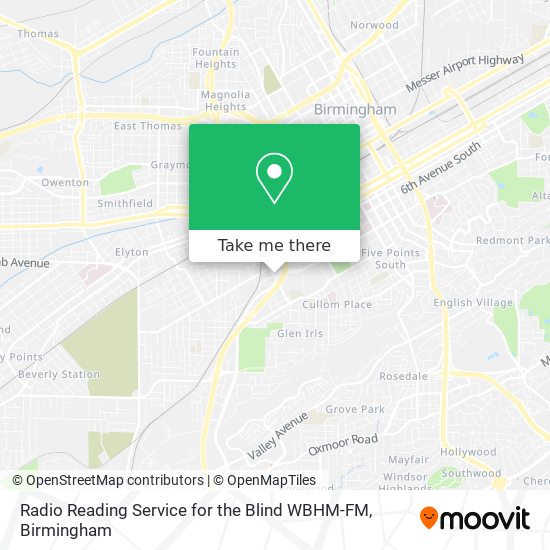 Radio Reading Service for the Blind WBHM-FM map