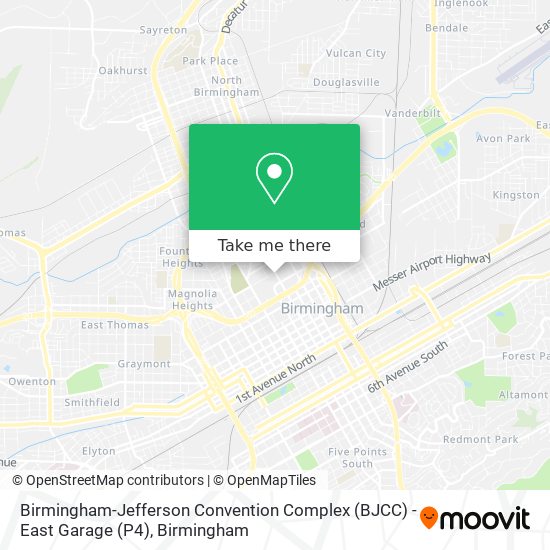 Birmingham-Jefferson Convention Complex (BJCC) - East Garage (P4) map