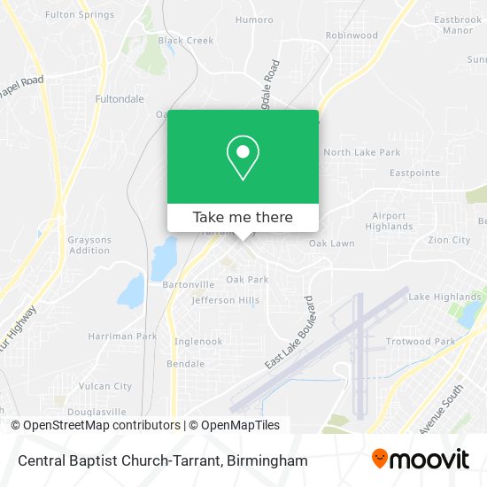 Central Baptist Church-Tarrant map