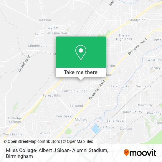 Miles Collage- Albert J Sloan- Alumni Stadium map