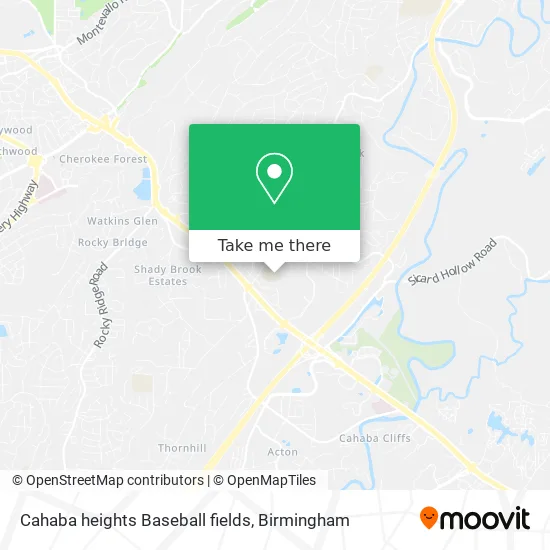 Cahaba heights Baseball fields map