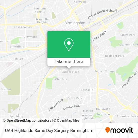 Directions To Uab Highlands How To Get To Uab Highlands Same Day Surgery In Birmingham By Bus?