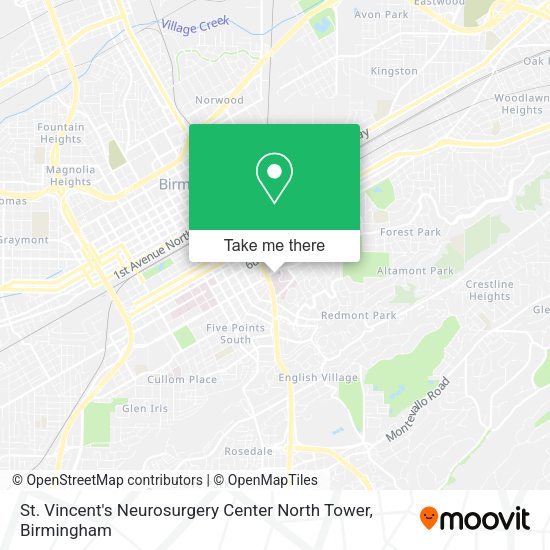 St. Vincent's Neurosurgery Center North Tower map