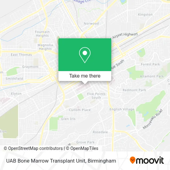 UAB Bone Marrow Transplant Unit map