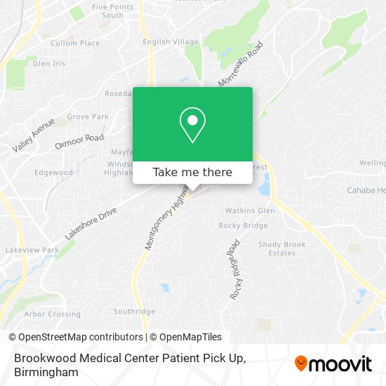 Brookwood Medical Center Patient Pick Up map