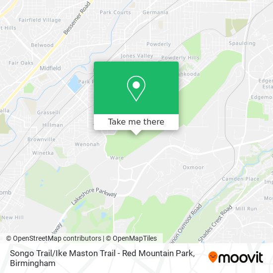 Red Mountain Park Map How To Get To Songo Trail / Ike Maston Trail - Red Mountain Park In  Birmingham By Bus?
