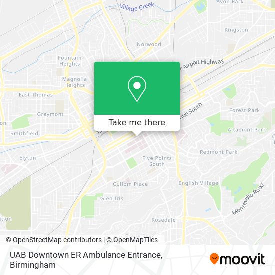 UAB Downtown ER Ambulance Entrance map