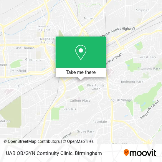 Mapa de UAB OB/GYN Continuity Clinic