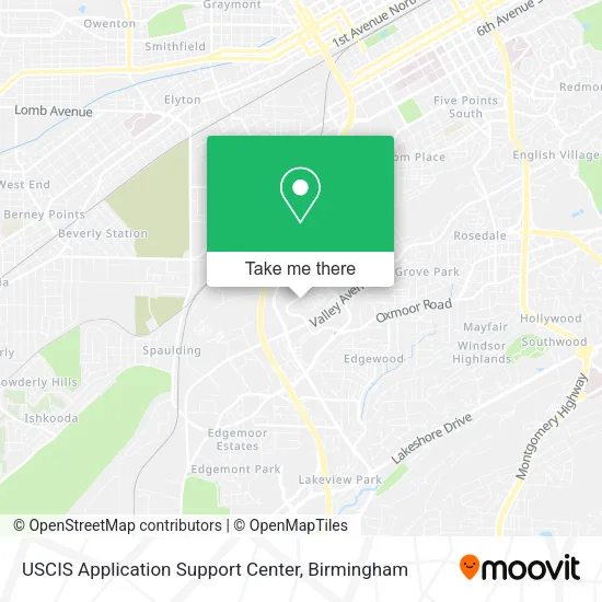 USCIS Application Support Center map
