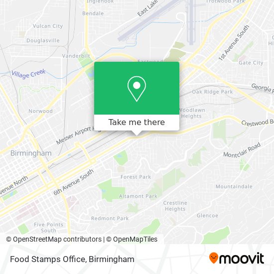 How to get to Food Stamps Office in Birmingham by Bus