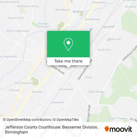 Jefferson County Courthouse: Bessemer Division map