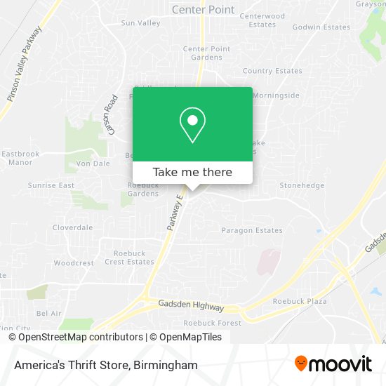 America's Thrift Store map