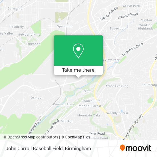 John Carroll Baseball Field map