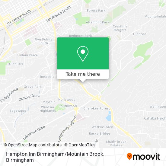 Mapa de Hampton Inn Birmingham / Mountain Brook