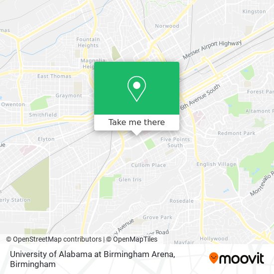 Mapa de University of Alabama at Birmingham Arena