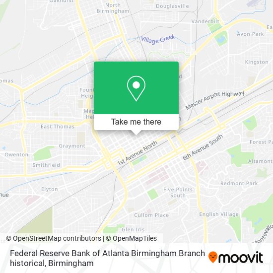 Federal Reserve Bank of Atlanta Birmingham Branch historical map