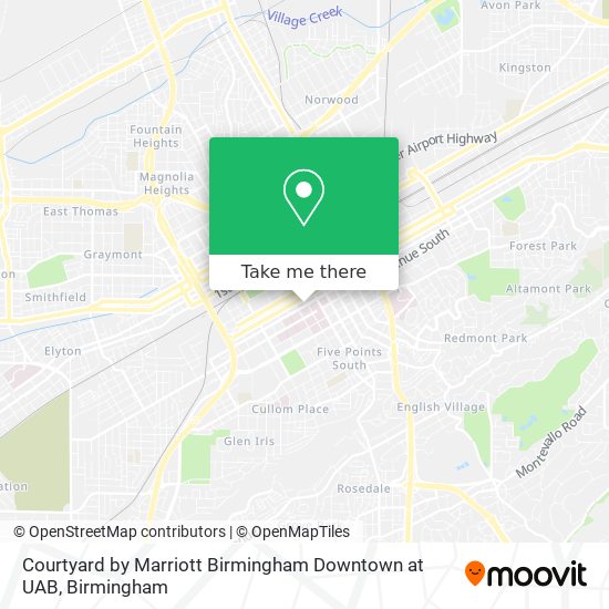 Mapa de Courtyard by Marriott Birmingham Downtown at UAB