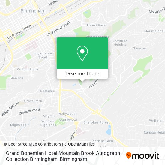 Mapa de Grand Bohemian Hotel Mountain Brook Autograph Collection Birmingham