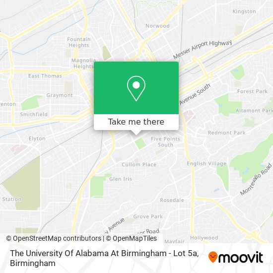 Mapa de The University Of Alabama At Birmingham - Lot 5a