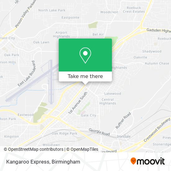 Mapa de Kangaroo Express