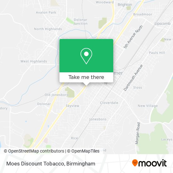 Mapa de Moes Discount Tobacco