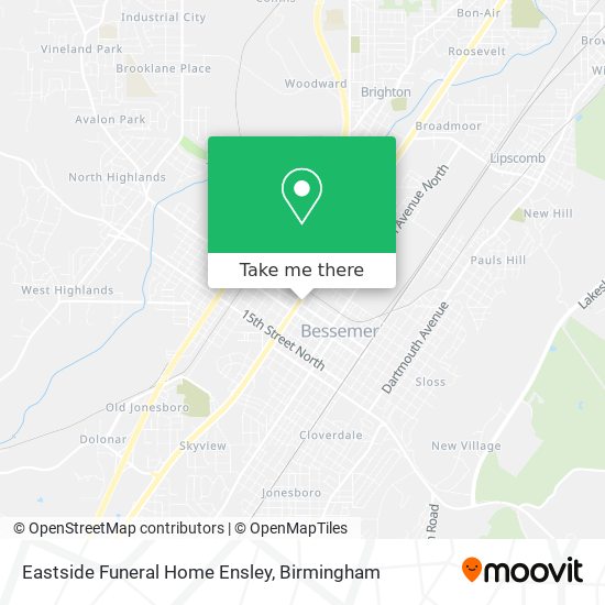 Eastside Funeral Home Ensley map