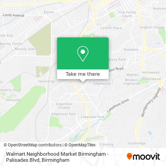 Walmart Neighborhood Market Birmingham - Palisades Blvd map