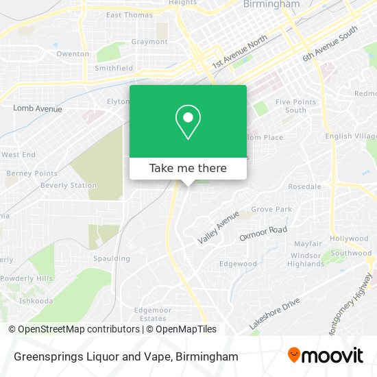 Greensprings Liquor and Vape map