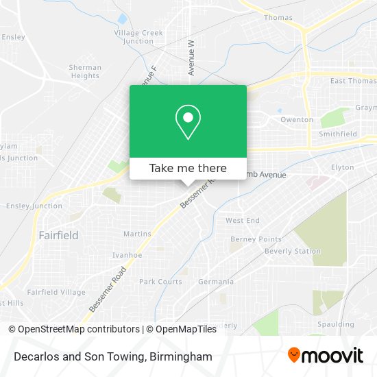 Decarlos and Son Towing map