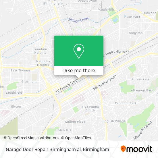 Garage Door Repair Birmingham al map