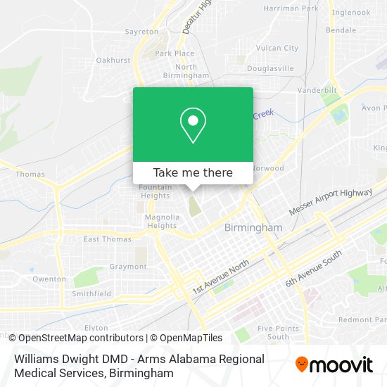Williams Dwight DMD - Arms Alabama Regional Medical Services map