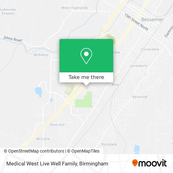 Mapa de Medical West Live Well Family