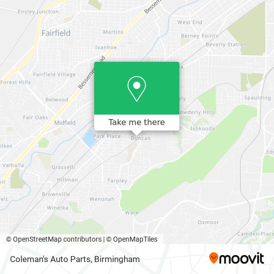 Mapa de Coleman's Auto Parts