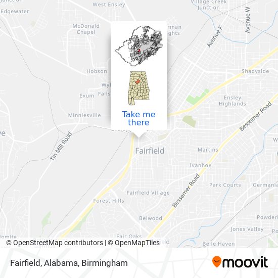 Mapa de Fairfield, Alabama
