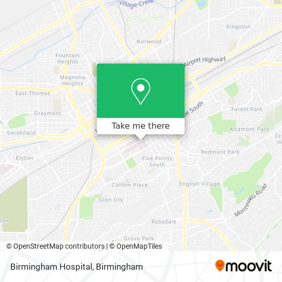 Birmingham Hospital map