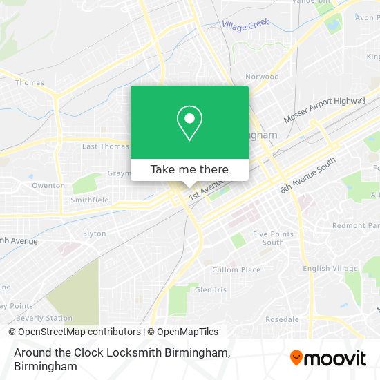 Mapa de Around the Clock Locksmith Birmingham
