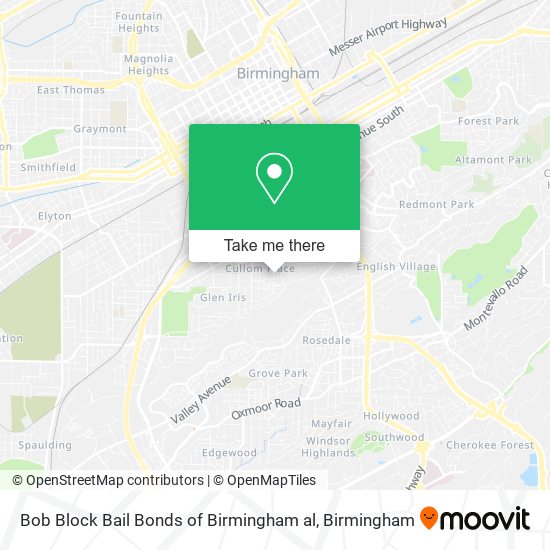 Bob Block Bail Bonds of Birmingham al map