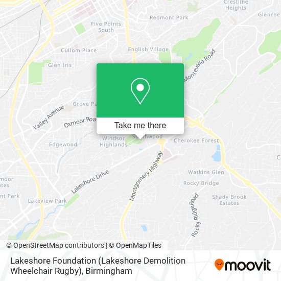 Mapa de Lakeshore Foundation (Lakeshore Demolition Wheelchair Rugby)
