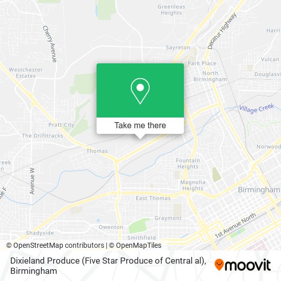 Mapa de Dixieland Produce (Five Star Produce of Central al)